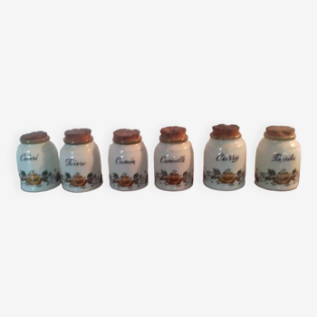Set of 6 vintage spice jars