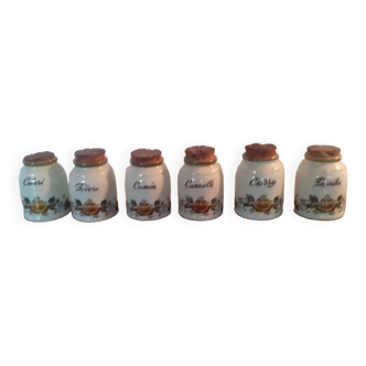 Set of 6 vintage spice jars