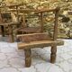 Ancient Baoulé African chairs in carved wood, Wabi-Sabi.