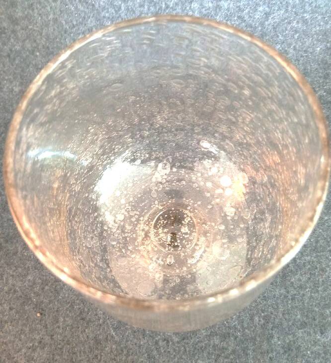 Large cocktail glass or bubble glass vase signed BIOT, 1960s/70s.