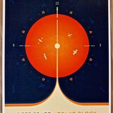 Deep space atomic clock orange lithographic printing of orange deep space