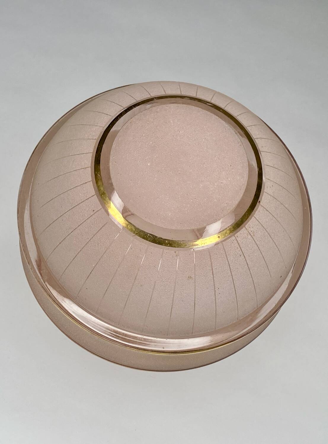 Art Deco frosted glass globe amber light pink and gilding