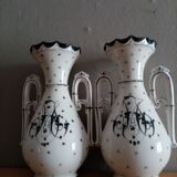 Pair of church vases, signed Dauphin rue de Sèvres