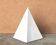 Minimalist white ceramic pyramid sculpture, 1970s.