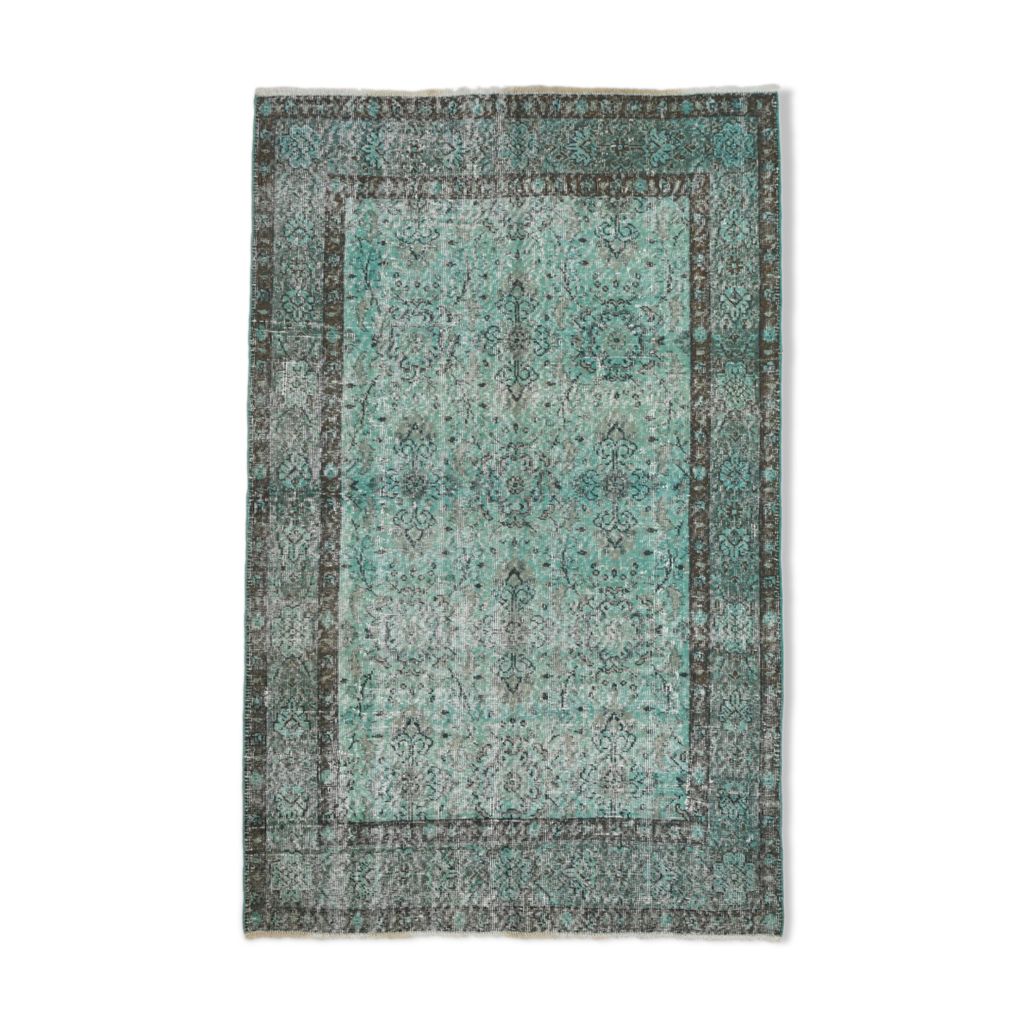 5x7 Handknotted Wool Floral Vintage Tapis Rugs 227x145Cm