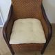Colonial style armchair - woven rattan and exotic wood - vintage