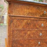 Louis Philippe period walnut secretary chest of drawers from the 19th century.