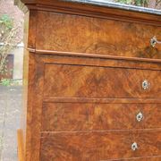 Commode secrétaire d'époque Louis Philippe en noyer du 19e siècle