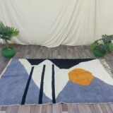 Traditional handwoven Berber rug, size 100 x 200 cm