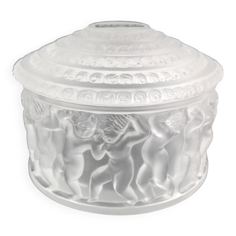 Lalique crystal box modelled as "Les Enfants".