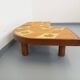 Barrois vintage shell-patterned comma coffee table in wood and ceramic.