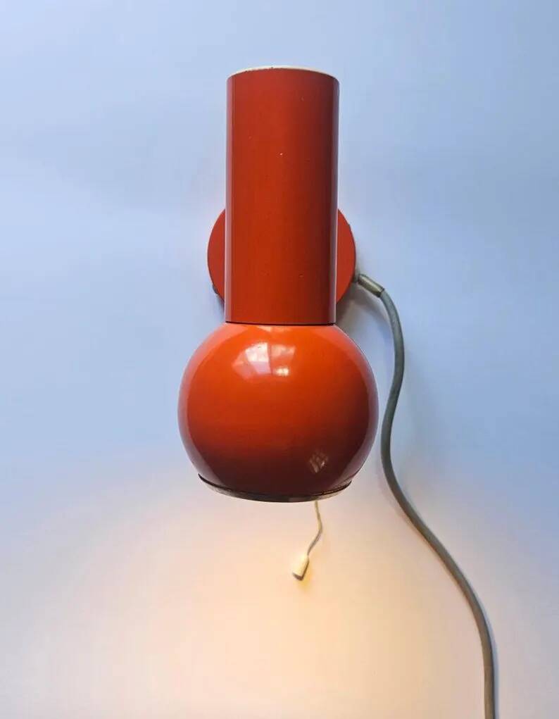 Very Rare Midcentury Wall Lamp, Space Age, Italy, 1970s