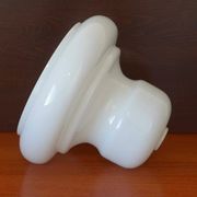 Vintage White Glass Pendant Shade, Large Glossy Glass Lampshade, 1970s–80s Yugoslavia, Diy Lighting