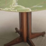 Onyx and brass dining table after Ignazio Gardella