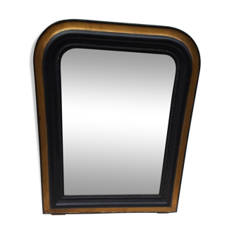 Miroir ancien d'époque Louis Philippe noir et or 60x80cm