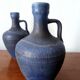 Pair of vintage blue ceramic jugs