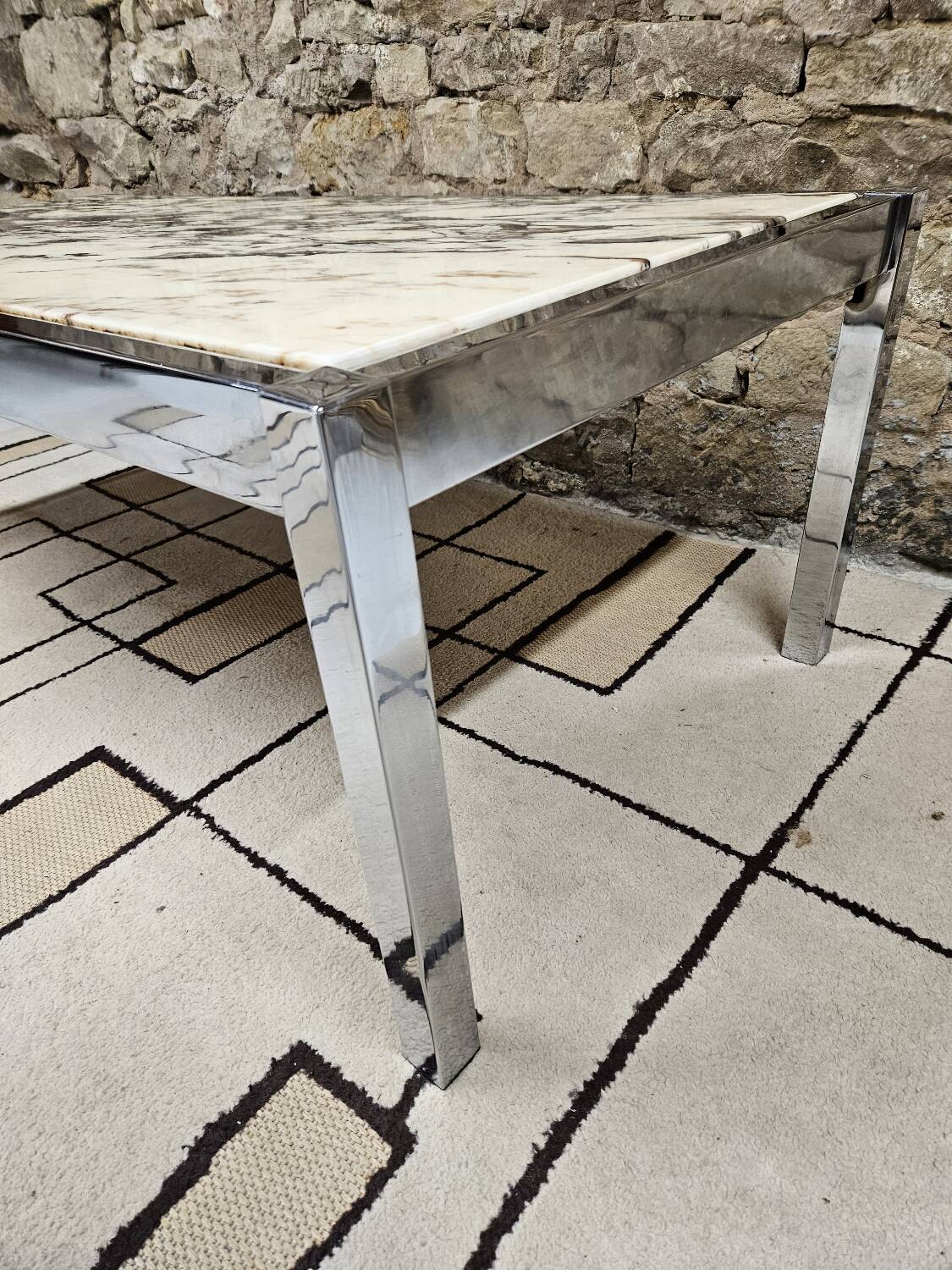 Chrome marble coffee table 1970"vintage