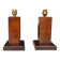 Pair of Art Deco lamps in solid mahogany