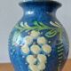 Vase signed Primavera in blue glazed ceramic 1920 1930