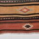 5x8 Kilim Striped Multicolor Kilim Rug,Oushak Handmade Area Rug,134x2145 Cm