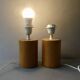 Pair of solid wood lamp bases IMT Italy for Habitat, around 1980.