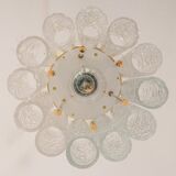 Pair of Murano glass tube pendants by Doria, Germany, 1960s.