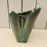 Iridescent ceramic vase Vichy enamels by A. Cytère
