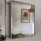 Vintage 1960 triptych mirror barber Mirbel blue Klein lizard imitation - 27