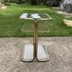 Brass and glass side table, italy, 1970s