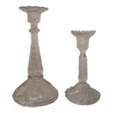 Set of 2 glass candle holders