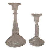 Set of 2 glass candle holders