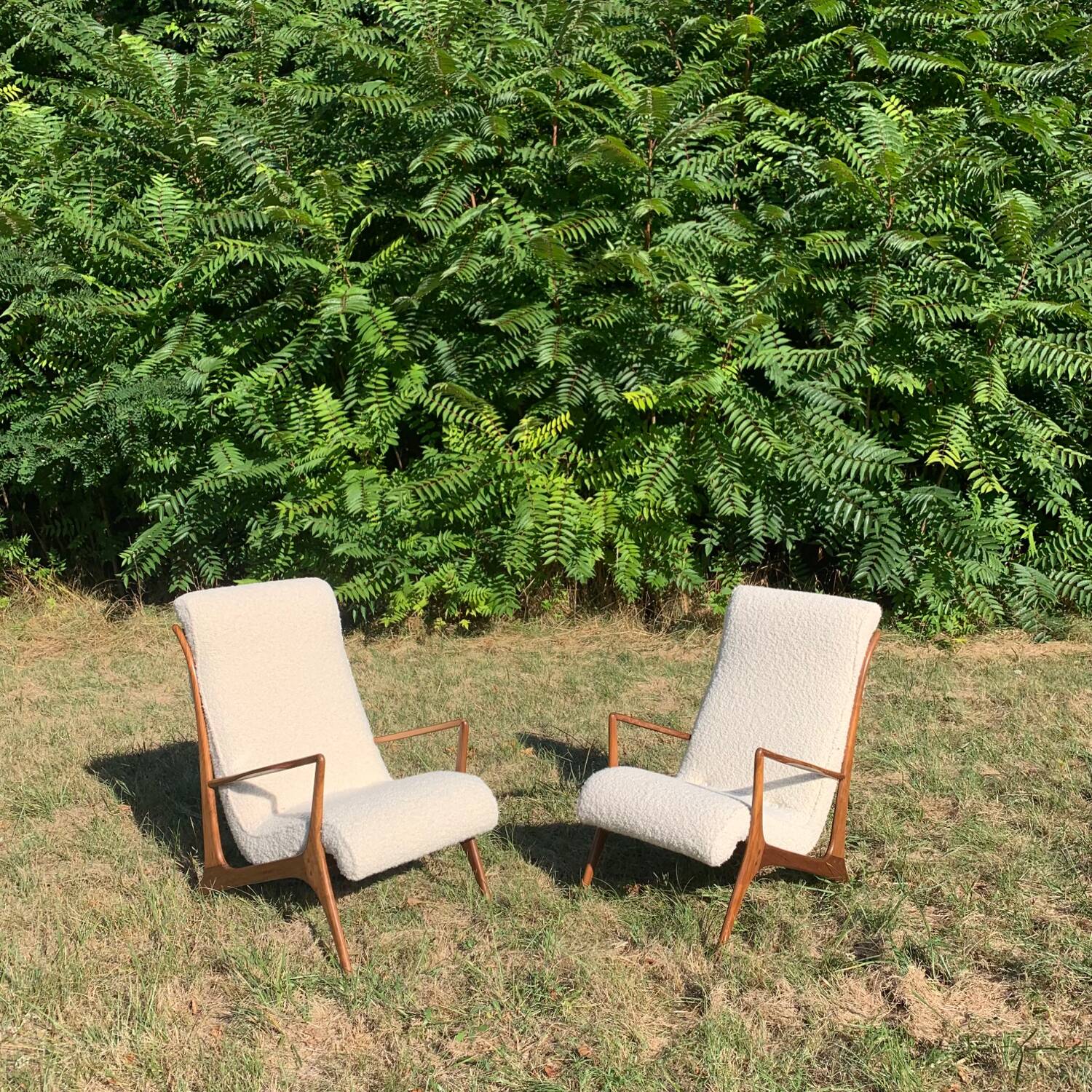 Pair of modern VK armchairs by J.Graz in caviuna, 1950s