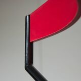 Red Plywood and Curved Metal Frame Chair