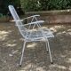 4 vintage 60s garden armchairs in white metal