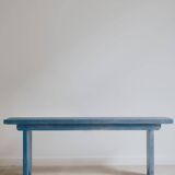 Bench in gray oak with blue hues