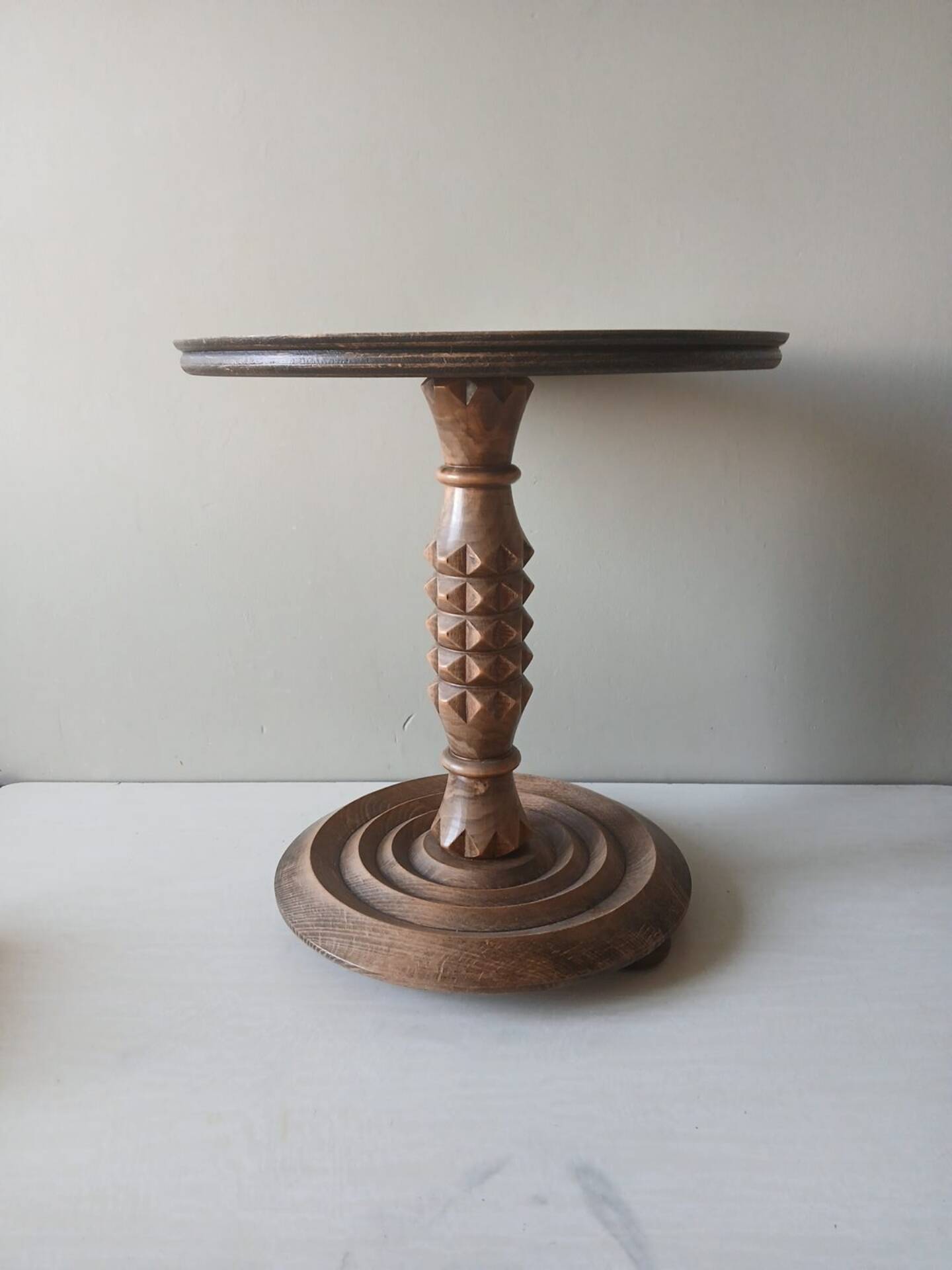 Rare oak guéridon by Charles Dudouyt – French Modernist, c.