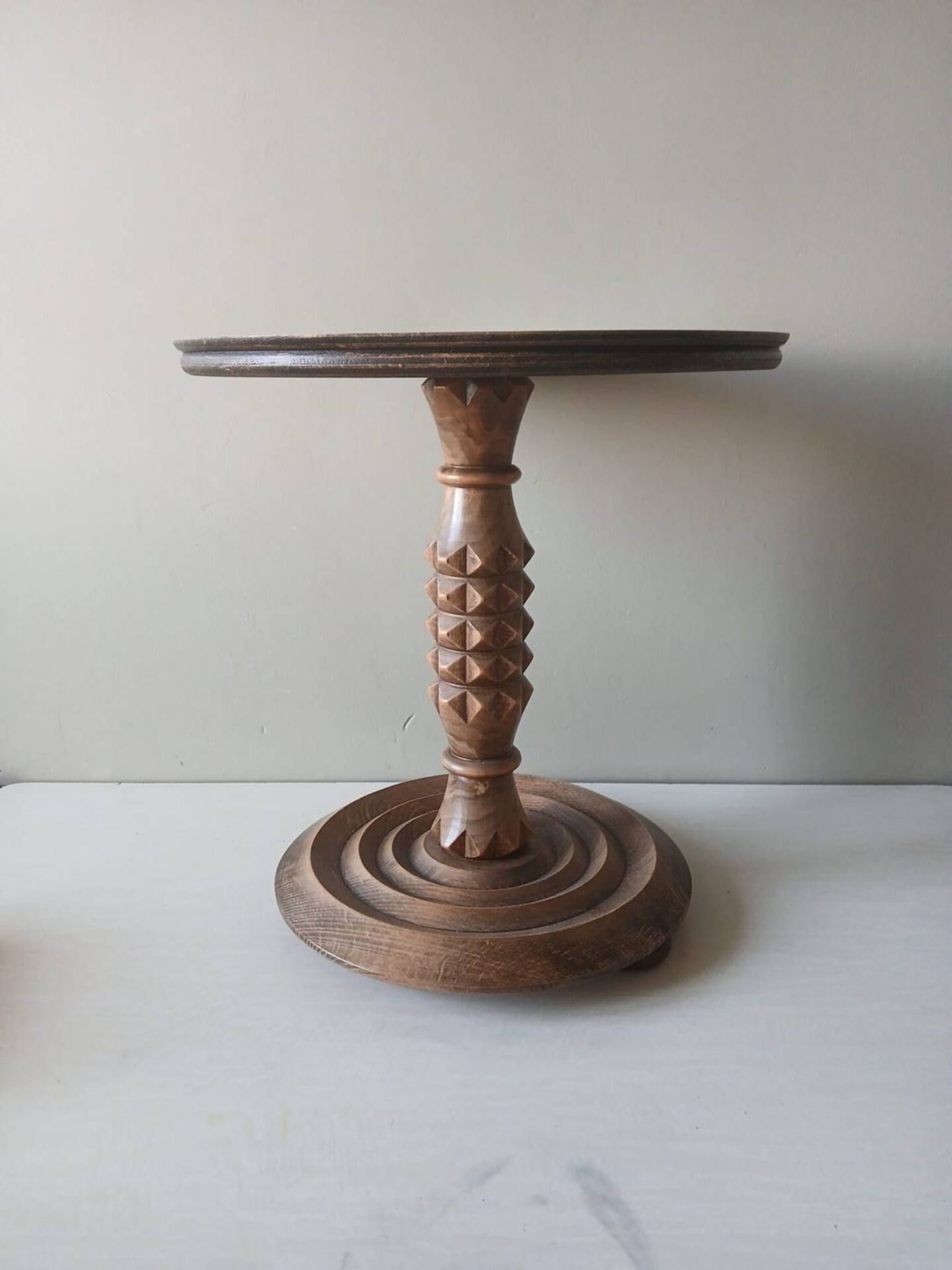 Rare oak guéridon by Charles Dudouyt – French Modernist, c.