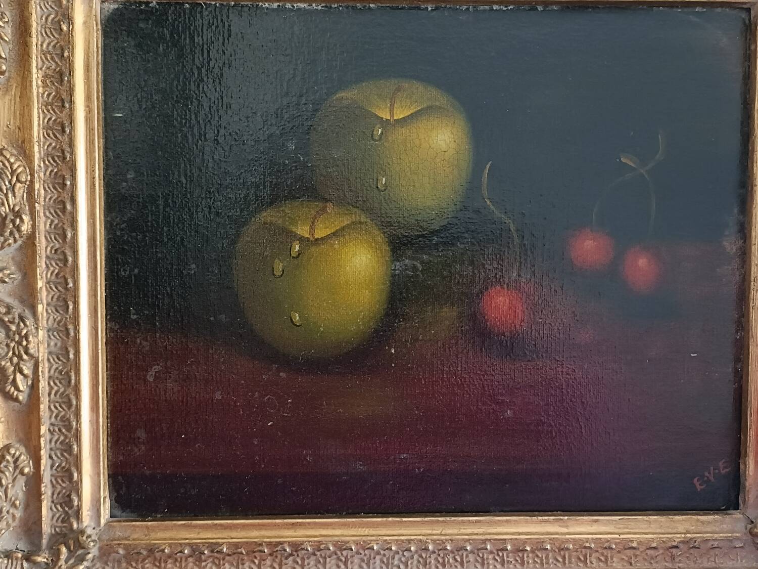 Peinture anglaise, nature morte, fruits