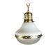Suspension in white opaline glass and brass 1920 with a gilded brass chain.