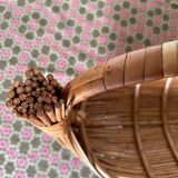 Woven wicker fruit basket 1960
