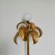 Golden metal palm lamp, 70s