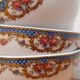 Set 3 bols porcelaine guirlande de fleurs