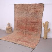 Peach Vintage Moroccan Rug 203 x 331 cm, Berber Shag Rug, Handmade Boho Rug