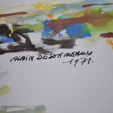 Alain Desormeaux (1931-2010) "The Riders" 1971 Oil on strong paper, signed and dated
