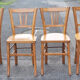 6 Luterma bistro chairs, blond wood, vintage, 50s