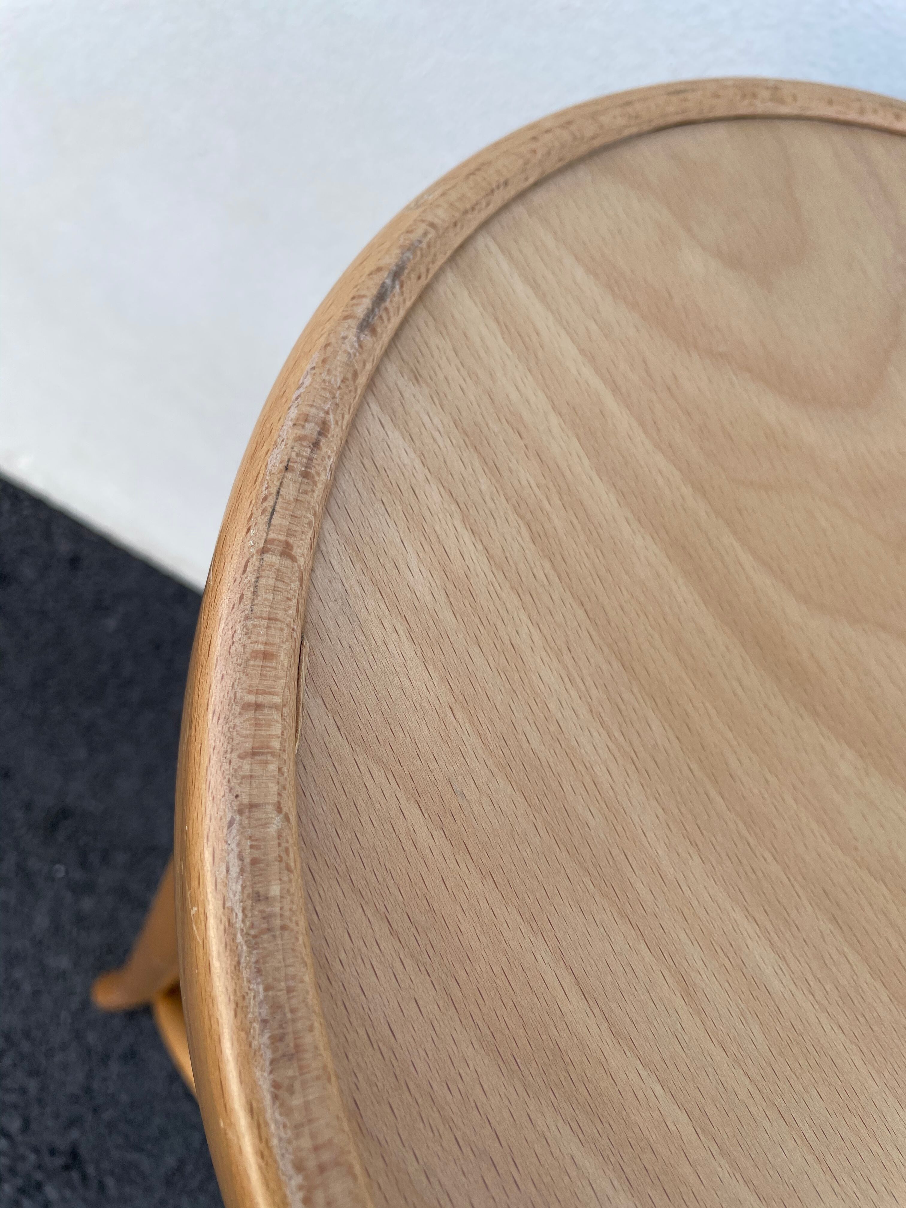 Curved wooden bar stool