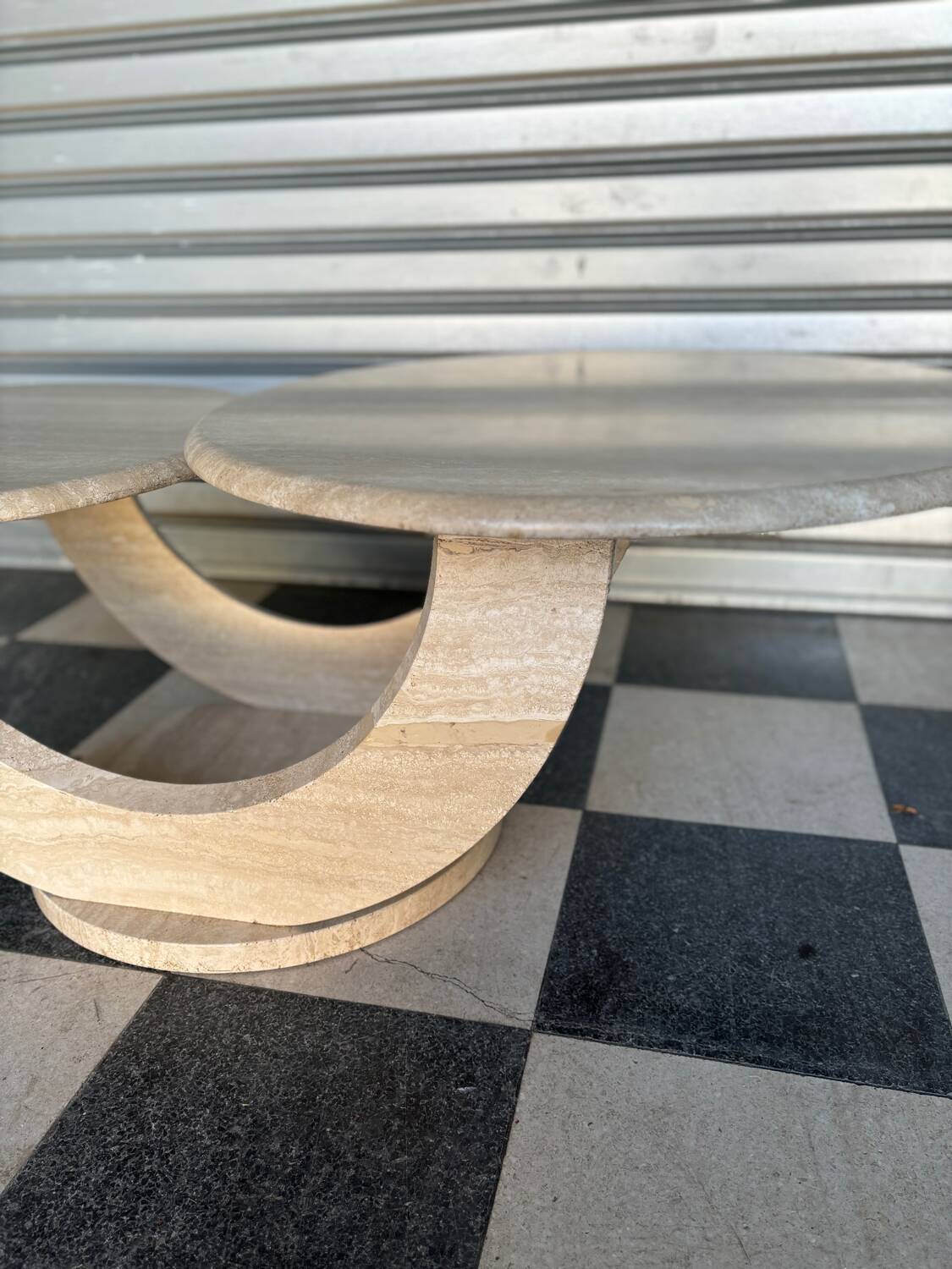 Italian travertine coffee table