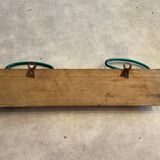 Old coat rack from the 50's double wood and metal hooks