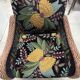 British style armchair in embroidered black velvet and legs in solid black mango tree
