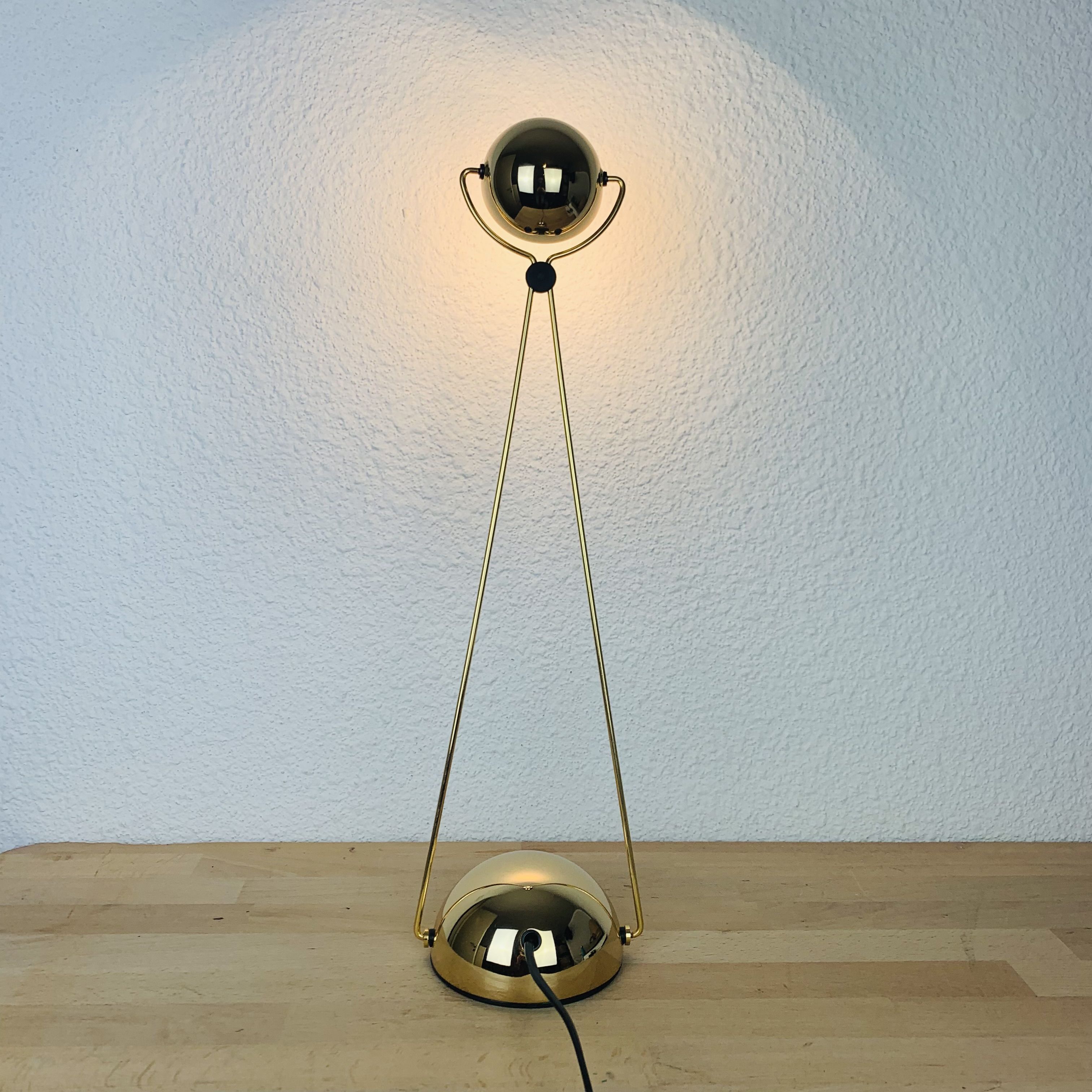 Meridiana lamp by Paolo Piva for Stefano Cevoli, gilded